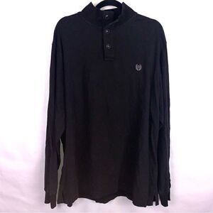 Chaps Long SLeeve Black Polo